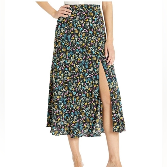 Sanctuary The Fuller Slip Skirt Spring Field Size XS Floral Front Slit Midi - Picture 1 of 7